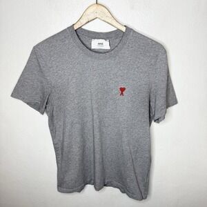 ami alexandre mattiussi Gray Cotton Red Ami De Coeur T-Shirt Unisex Medium